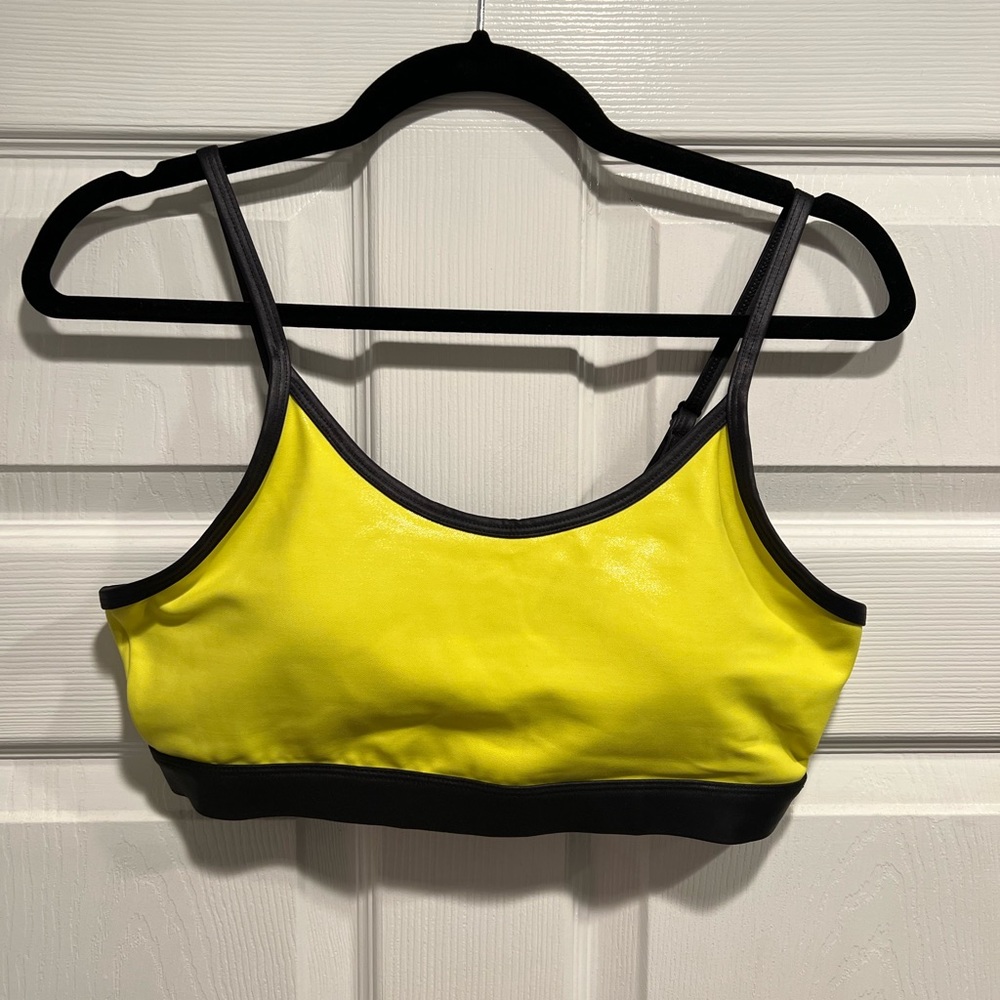 Zyia Active Yellow Metallic Adj Sports Bra Size L